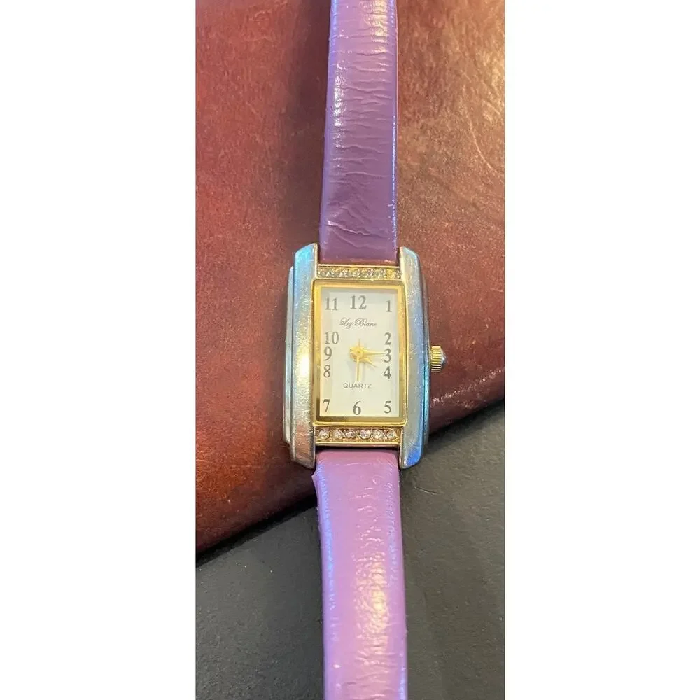 Women's 20mm Two Tone Liz Blanc Watch, Leather Band, Crystal Accents